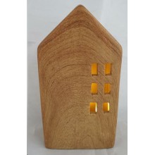 Led фигура къща 8х7х15см кафява голяма